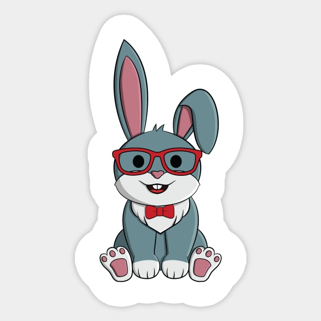 Bunny with glasses Sticker by RockyDesigns